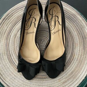 J.Renee Classic Black Peep Toe Heels